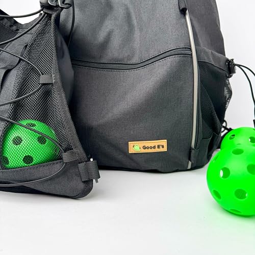Good E's Pickleball Bag for Women and Men, Compact Sports Backpack, Durable Pickleball Carry Bag with Multiple Pockets, Adjustable Straps and Hook