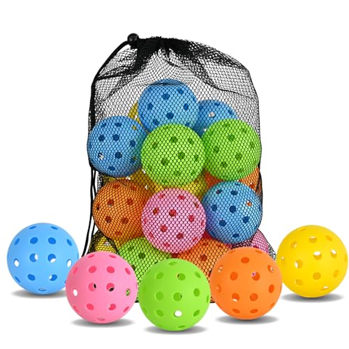 PICKLETECH Pickleball Balls 20Pack|40Pack, 40 Holes USAPA Approved Pickleball Balls with Mesh Bag, Perfectly Balanced, High Bounce True Flight, Outdoor Pickleball Balls for Tournament Play - color: Multicolor, size: 20 Pack