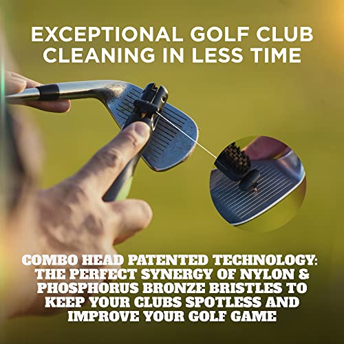 Frogger BrushPro Golf Club Cleaner with Ergonomic Grip and 2.5 ft. Retractable Cord - Sturdy Golf Club Brush and Groove Cleaner for Golfers