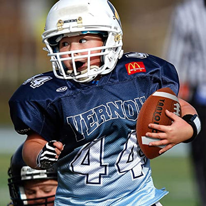 6 Pack Football Size 6 Junior Sized Ball with Textured Grip for Kids Youth Practice, Match and Scrimmage Play Indoors & Outdoors All Weather Use with Pump