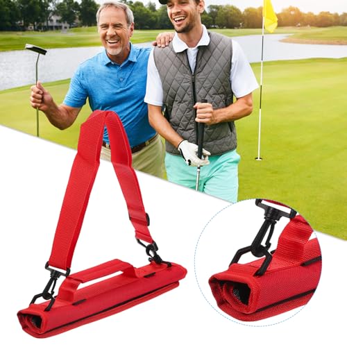 PATIKIL Lightweight Carry Bag, Mini Golf Club Bag with Adjustable Strap for Men Women Golfer Pouch Driving Range Carrier Course Training Practice Case - color: Red