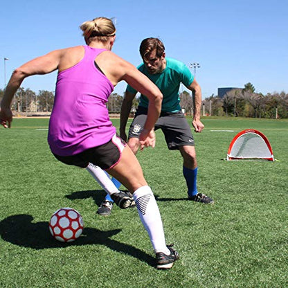 GoSports Portable Pop-Up Soccer Goals for Backyard - Kids & Adults - Set of Two Nets with Agility Training Cones and Carrying Case - size: 4 ft Round