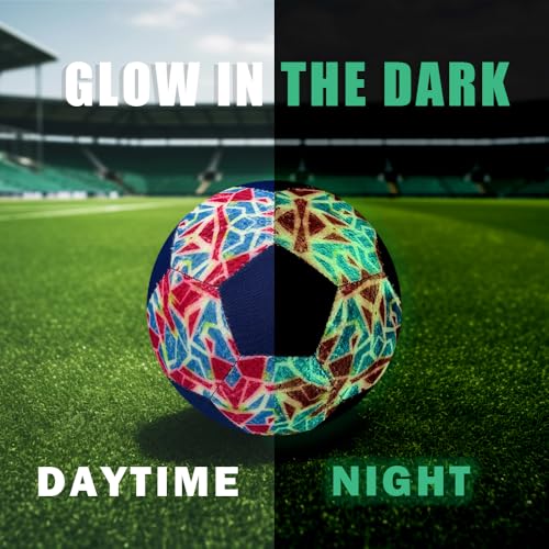 SOAK Waterproof Glow in The Dark Soccer Ball – Light Up Soccer Ball, Indoor & Outdoor, Size 5 – Perfect for Kids & Adults
