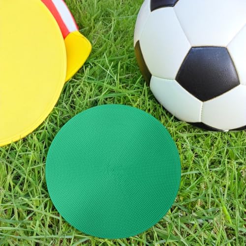 18pcs Football Training Spot Markers Set, 23cm Flat Round Soccer Spot Markers, Training Discs for Field Marking, Gym, Backyard, and Classroom Practice