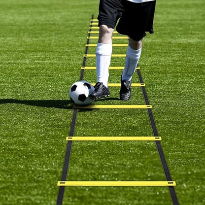 Agility Ladder - Speed Training Ladder for Soccer | Football Fitness Feet Training Carry Bag Agility Trainer Equipment | 12 Rung Speed Equipment for Gym Outdoor Fitness Practice Baseball Sports