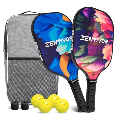 Lightweight Carbon Pickleball Paddles – USAPA Pickleball Paddles for Women, Men, Beginners & Intermediates | Gritty Surface, Stylish Design | 16mm Shock-Absorbing Core, Cushioned Grip