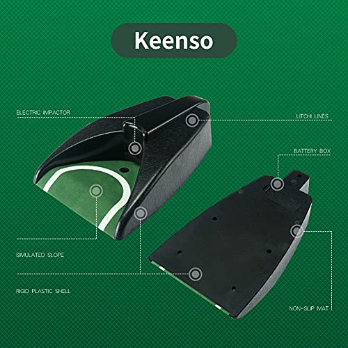 Keenso Golf Putting Mat, Auto Returning Golf Cup, Simulated Green Golf Mat, Indoor Training Practice Aid for Home, Gym, Office