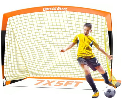 Dimples Excel Soccer Goals Kids Net for Backyard 7x5, 5x3.6, 4x3, 3x2.2 FT