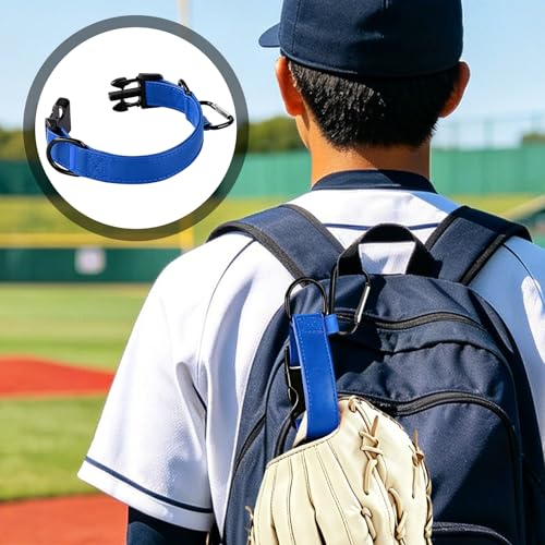 Baseball Glove & Gear Hanger Clip, Adjustable Baseball Glove Loop Holder Bag Attachment Accessories Parts Strap D-Ring Hooks for Fence Players & Drying Sports Equipment - color: blue