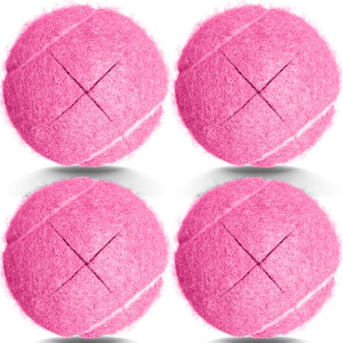 Tennis Balls for Walkers, Pre Cut Walker Glide Balls for Chairs, Desks, Furniture Legs and Floor Protection, Heavy Duty Long Lasting Felt Pad Glide Coverings - color: Pink-4PCS
