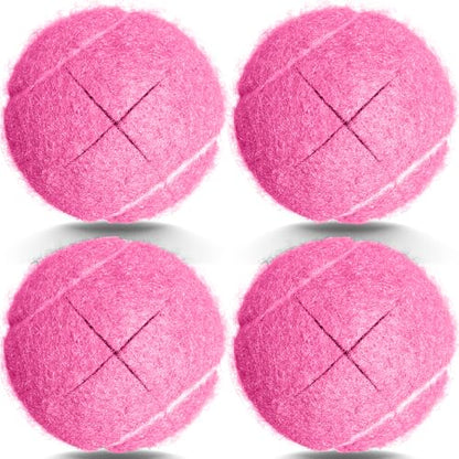 Tennis Balls for Walkers, Pre Cut Walker Glide Balls for Chairs, Desks, Furniture Legs and Floor Protection, Heavy Duty Long Lasting Felt Pad Glide Coverings - color: Pink-4PCS