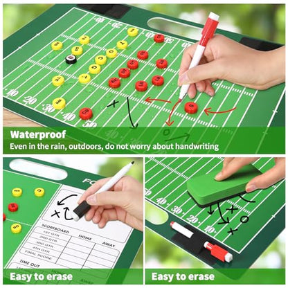 Magnetic Coach Marker Boards, Dry Erase Double-Sided Coach Lineup Clipboard, Coaches Gift, Fit for Basketball, Football, Soccer, Baseball - style: Football