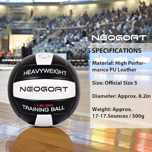 1.1LBS Weighted Heavy Volleyball For Setters Serve Trainer Setter Weighted Volleyball Training Equipment Size 5 Soft PU Leather, Durable for in&Outdoor Training, Perfect for Setting, Rebounders