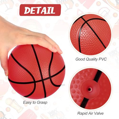 Leitee 30 Pcs 6 Inch Mini Basketballs with Pump Mini Hoop Outdoor Basketball Set for Toddlers Kids Replacement for Beach Pool Sports Beginner Ball Arcade Games Indoor Party Favors(Coffee Red)