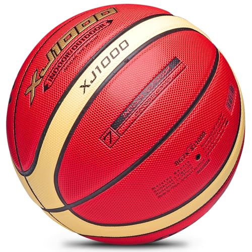 Training Soft Touch Rubber and Faux Leather Fighting Basketball, High Bounce Indoor Outdoor Basketball Gift - color: XJ1000-7 Brown
