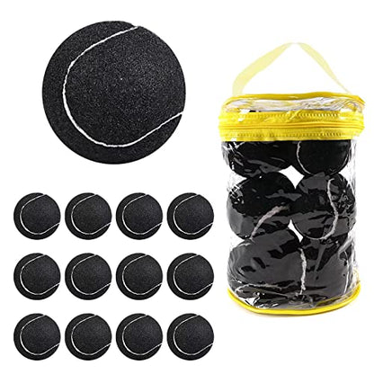 GKK Durable Pressurized Tennis Balls - 12 Pack Yellow Felt Training Balls for Beginners and Dogs - color: black tennis ball