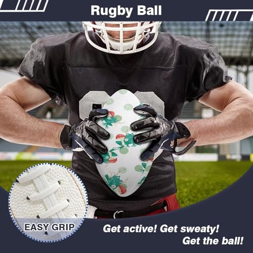 SYtrade Recreational Football Game Footballs PU Composite Leather Footballs for Training Indoor Outdoor - color: Frog Mushroom Green Dots