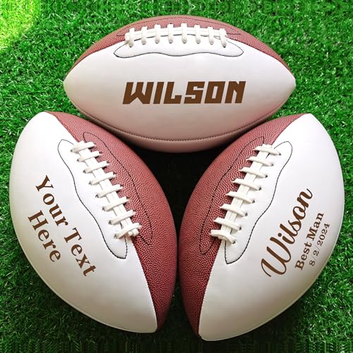 EDSG Custom Football Groomsmen Gifts 2026 Graduation Gifts for Him High School Personalized Footballs Junior Footballs Class of 2026 Full 12-Inch Football Gifts for Coach Dad Fan Birthday - color: Design 3
