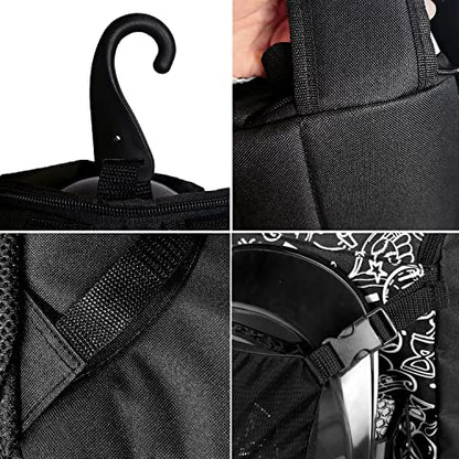 PHINIX Kids Youth Baseball Bag T-ball Backpack - color: Black-With helmet bracket