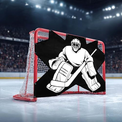 Doublehorse Ice Hockey Training Target: Durable Quick Install PVC Goalie for Shotting Accuracy Skill Development Suit Indoor Outdoor All Weather - for Youth Adults with 7 Hole - 1 Piece
