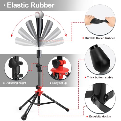 Storgem Batting Baseball tee Softball, Easy to Adjustable Height,Portable Tripod Stand Base Tee for Hitting Training Practice,with Carrying Bag