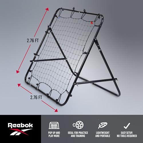 Reebok Soccer Rebounder, Portable & Lightweight, Black