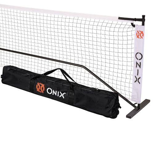 ONIX Pickleball 2-in-1 Regulation-Size Portable Net and Practice Net Set Includes Carrying Case with Wheels