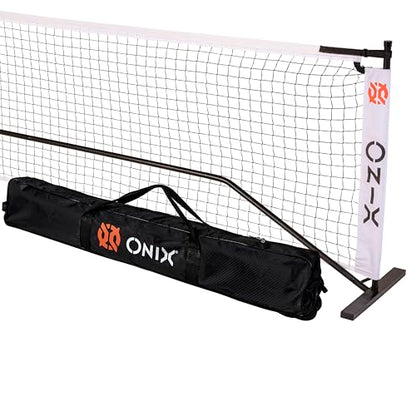 ONIX Pickleball 2-in-1 Regulation-Size Portable Net and Practice Net Set Includes Carrying Case with Wheels