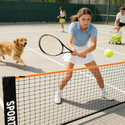 Badminton Net Portable,Foldable Height Adjustable Weatherproof - Tennis Net Outdoor Games | for Kids Adults Sports Training Practice Beach Court Driveway Park Playground Outdoor - size: 4.1m