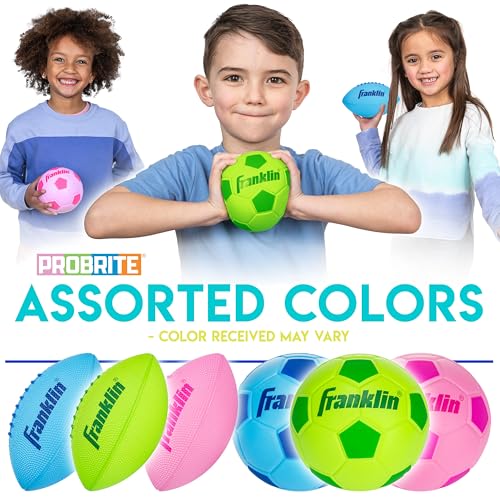Franklin Sports Kids Mini Foam Sports Balls - Indoor + Outdoor Soft Foam Toy Balls for Kids - Perfect Backyard + Practice - Mini
