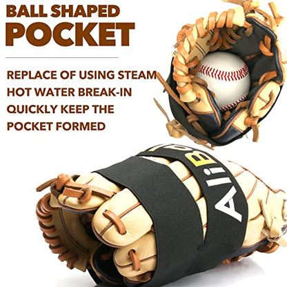 AliBall Baseball Glove Wrap, Softball and Baseball Glove Strap, Replace of Using Steam, Hot Water Break-in, Quickly Keep The Pocket Formed, Easy Quick to Put On and Take Off, Fit All Gloves