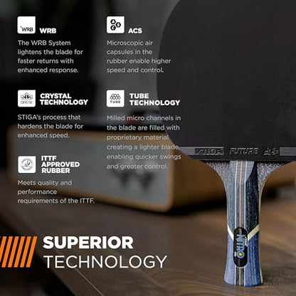 STIGA Ping Pong Paddles - 2mm Tournament-Approved Sponge - Flared Handle for Enhanced Control - Competitive Table Tennis Racket for Family Fun - Multiple Styles & Performance Levels Available - style: Nitro