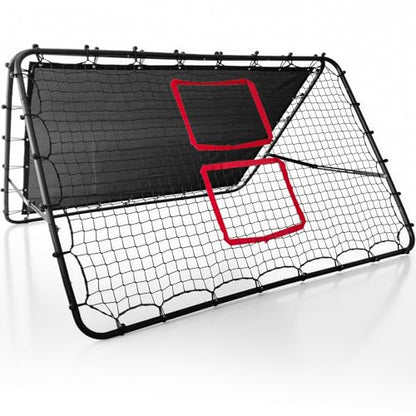 Adjustable Soccer Rebound Net | Double-Angle Soccer Trainer with Steel Frame | Portable Folding Rebounder for Passing & Shooting Practice | Outdoor Sports Equipment for Youth & Adult - size: 6×4FT