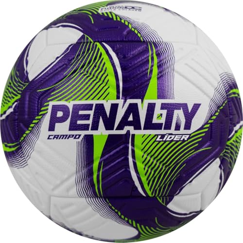 PENALTY Lider Soccer Ball – Size 5 | 6D Chamber ensures Total Balance and SIS Capsule Core | Durability and High-Performance - color: White Green Purple
