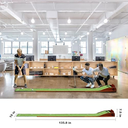 Loowoko Indoor Putting Green with Ball Return, Golf Practice Training Equipment Putting Mat for Home Office, 2025