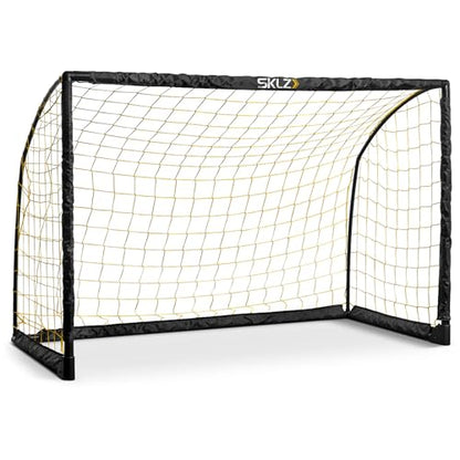 SKLZ Youth Striker Goal – 6x4 Soccer Goal for Kids, Foldable & Portable, Weather-Resistant, Pre-Assembled Net, Quick Setup, Backyard Soccer Goal for Shooting Practice and Skill Development