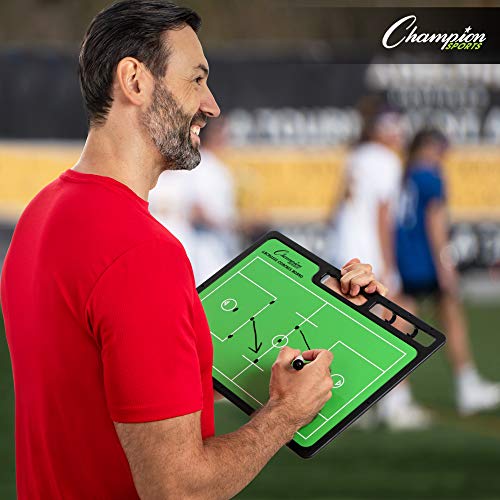 Champion Sports Large & XL Dry Erase Board For Coaching - Whiteboards for Strategizing, Techniques, Plays - 2-Sided Boards with Front Side Full Field - Backside Half Field and Lineup - color: Lacrosse, style: XL Coaches Board
