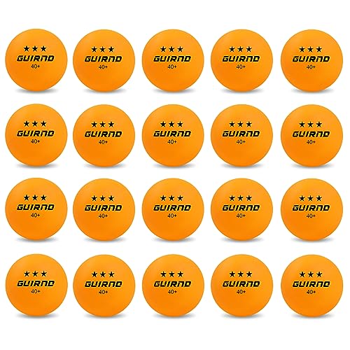 Guirnd 20 Pack Ping Pong Balls, 3 Star Table Tennis Balls, 40+ Pong Ball Competition and Recreational Play, Abs Ping Pong Ball, Games, DIY - color: Yellow