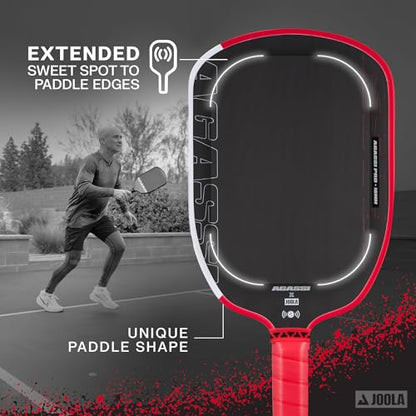 JOOLA Agassi PRO IV 16mm Pickleball Paddle w/Extended Sweet Spot - Carbon Fiber Surface Increases Spin & Control - SK Film for Power & Larger Sweet spot - UPA-A Certified - USAP Approved - NFC Chip - color: Single | 16mm Carbon | Agassi Pro