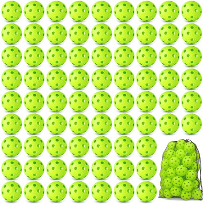 Coopay 24/80 Pack Practice Baseball SoftBalls Plastic Training Balls Lightweight Hollow Balls with a Drawstring Bag for Hitting, Baseball Training Indoor Outdoor Use - color: Green, style: 80 Pack