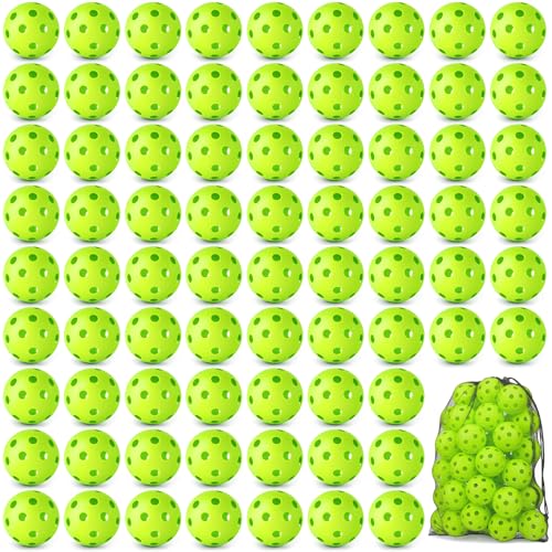 Coopay 24/80 Pack Practice Baseball SoftBalls Plastic Training Balls Lightweight Hollow Balls with a Drawstring Bag for Hitting, Baseball Training Indoor Outdoor Use - color: Green, style: 80 Pack