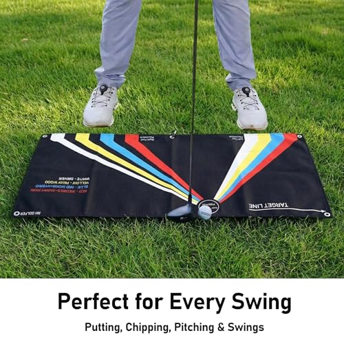 Golf Towel Training Aid for Beginner Golfers, Portable Golf Swing Plane Trainer Stance Alignment Towel for Ball Position, Putting, Chipping, Range Practice Build Consistency in Setup