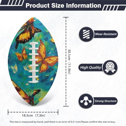 SYtrade Recreational Football Game Footballs PU Composite Leather Footballs for Training Indoor Outdoor - color: Butterfly Yellow Green