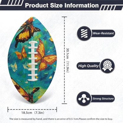 SYtrade Recreational Football Game Footballs PU Composite Leather Footballs for Training Indoor Outdoor - color: Butterfly Yellow Green