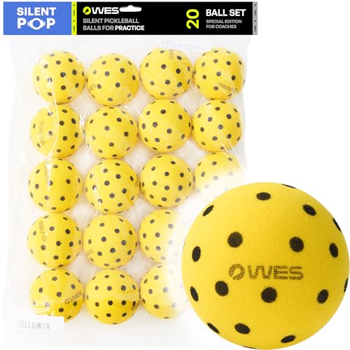 WES Silent Pickleball Balls - Foam & Soft Practice Pickleballs with Exact Real Ball Bounce - Quiet Pickle Balls for Indoor Use