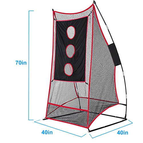 Football Kicking Cage - Portable Football Punting Practice Net with 3 Target Cloth - 3x6FT Sports Field Training Set for Youth Kickers & Adults