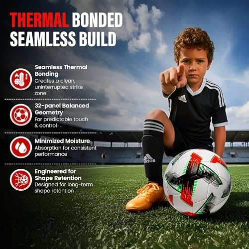 Professional Soccer Ball Size 4 & 5 – Seamless Training & Match Ball for Youth, Kids & Adults, Waterproof Synthetic PU Leather, Superior Air Retention - size: NOVA (Size 4)