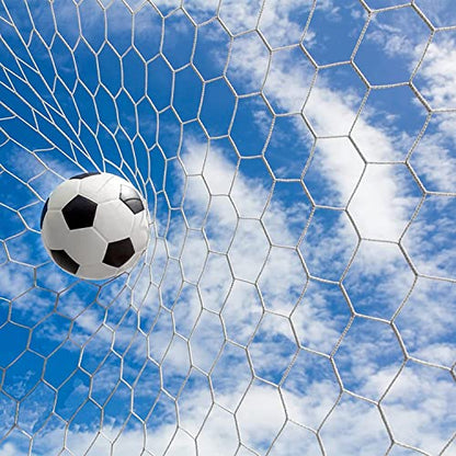 Aoneky Polyester Soccer Goal Net - 4 mm Cord - Replacement Full Size Football Post Net- Heavy Duty Soccer Netting - NOT Include Posts