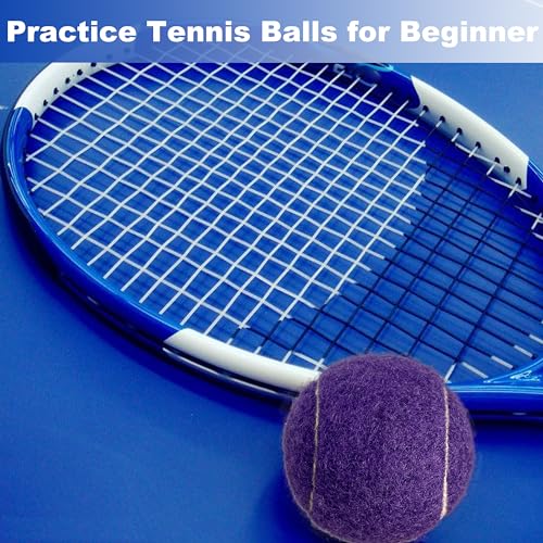 3 Pack Tennis Balls - Long Lasting Practice Balls for Tennis Beginners, Tennis Training Balls, Dog Fetch Toys - color: Purple