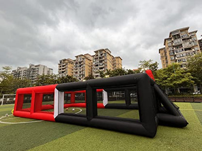 Portable Inflatable Sports Court Inflatable Soccer & Basketball & Volleyball Field 3-in-1 Multiple Sport Game with Blower for Birthday/School Playground/Family/Team Games - style: 40x20x 8.8ft